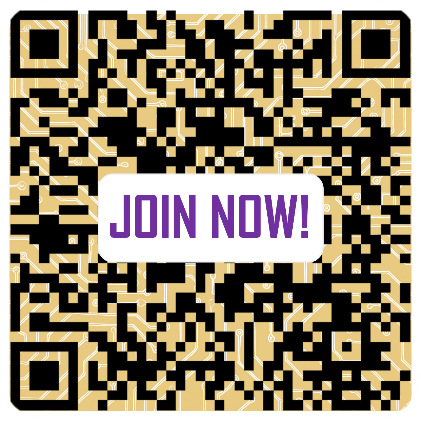 QR Code with circuit board pattern background