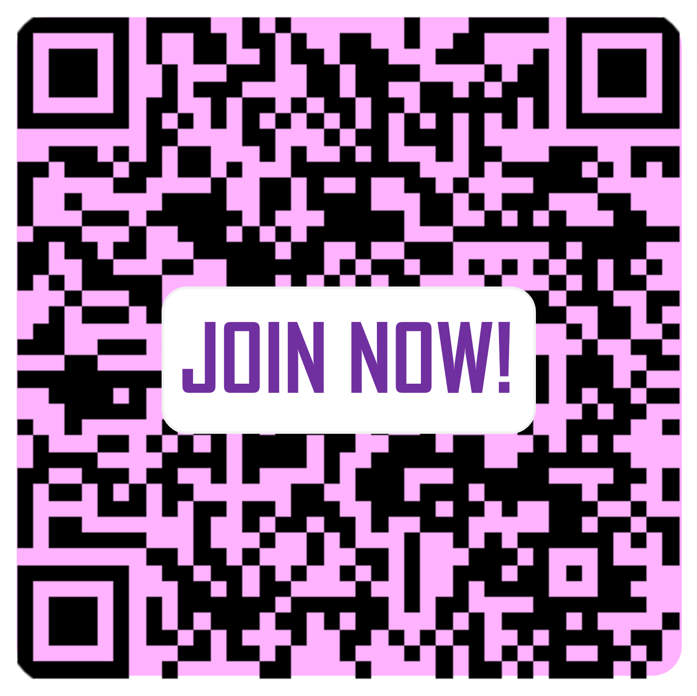 QR Code with cotton candy pink background