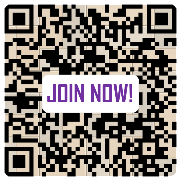 QR Code with parquet floor pattern background